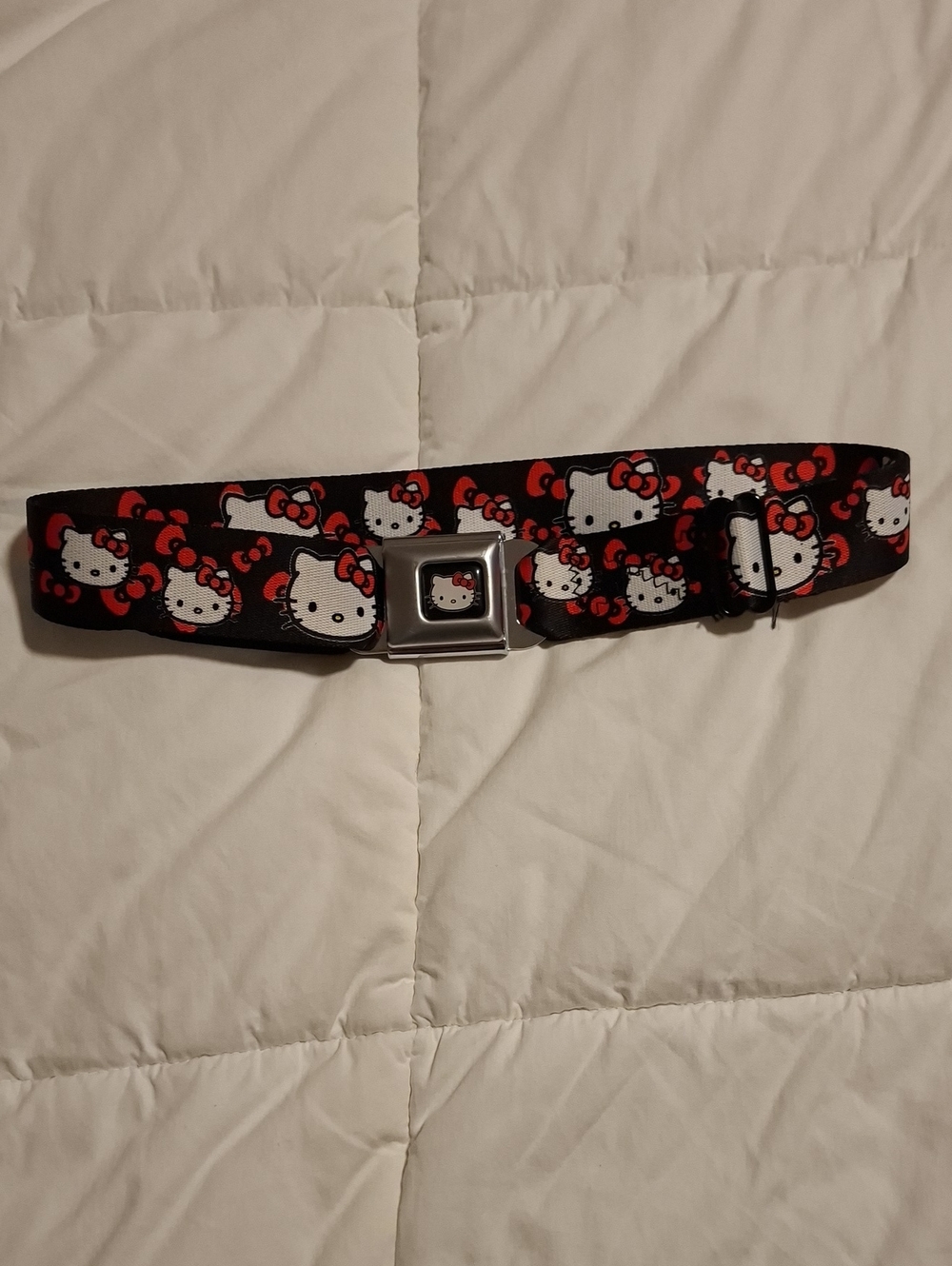 Hello Kitty Black and Red Fashion Belt with Metal Buckle